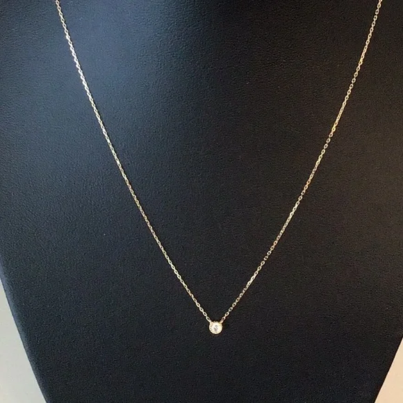 Dainty 14K Gold CZ Pendant EUC - Picture 2 of 8